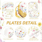 Pickmesh 400 Pcs Floral Bridal Shower Party Supplies Paper Plates Serve 50 - Image 3