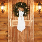 10 Pieces Christmas Wreath Sash for Front Door, Winter White Cotton Ribbon Bow for Wreath Decorations - Image 4