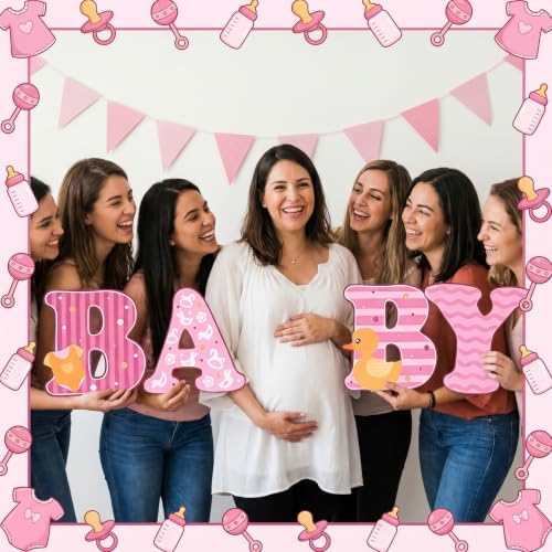 Waterproof Corrugated Plastic Welcome Baby Yard Signs - 13 Pack Lawn Decorations with Stakes - Durable Outdoor Party Decor for Gender Reveal or Baby Shower - Pink Girl - Image 3