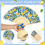 Roowest 36 Pcs Capri Lemon Folding Fans Bulk, Amalfi Coast Wedding Favors - Image 3