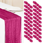 20 Pack Hot Pink Cheesecloth Table Runner, 17 x 108 Inches Boho Home Decor by Showgeous