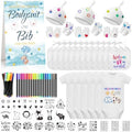 78PCS Baby Bib Bodysuit Baby Shower Set Baby Shower Game Sign Baby Feede Bib Newborn Bodysuit Fabric Marker by Unknown