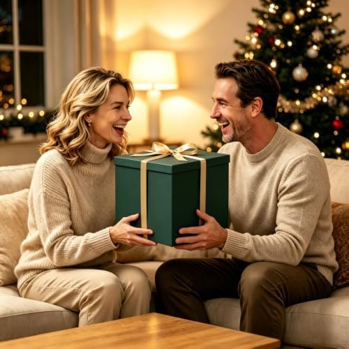 UoeRing 3 Pcs Large Gift Box Green 12x12x11 Inch with Lid - Image 5