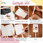 TaoBary 125 Pieces DIY Paper Church Fans Handle Wooden Sticks for Wedding - Image 4