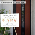 Andaz Press Personalized Large Canvas Baby Shower Welcome Sign, 16 x 20 Inches, Floral Baby, Guestbook Alternative, Custom Baby Shower Sign, for Floral Baby Shower, Baby Sprinkle - Image 3