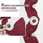 12 Pcs Burgundy Christmas Cheesecloth Table Runner 10Ft, Gauze Table Runners 21.5 x 120 inch,Semi Sheer Cheese Cloth Fabric Runner Bulk for Wedding,Party,Baby Shower,Bridal Shower - Image 6
