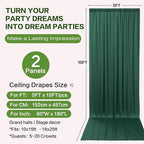 10ft×15ft Forest Green Backdrop Curtain for Wedding Parties - Image 6