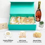 Mint Blue Gift Box with Magnetic Lid for Christmas, 13.85"x8.35"x4.45" - Image 6