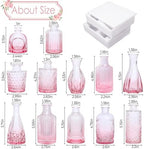 TBWIND Pink Glass Bud Vases Set of 12, Vintage Mini Vases - Image 2