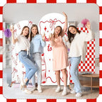 3 Pcs She's Ready to Pop Arch Backdrop Cover 4ft 5ft 6ft Red and White - Image 6