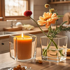 CONNOO 6 Pack 5" x 5" x 5" Clear Square Glass Vase for Centerpieces - Image 6