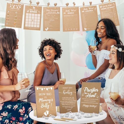 Sherr 476 Pcs Kraft Baby Shower Games, 9 Style Baby Shower Activities - Image 5