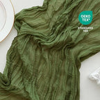 Sioloc 5 Pack Moss Green Cheesecloth Table Runner 120'' x 35'',Spring Easter Decor Soft Gauze Boho Wedding Table Decor for 10ft Table Birthday Party,Baby Shower, Bridal Shower, Home & Event Decor - Image 2