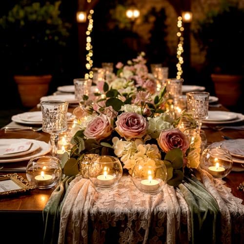36 Pcs Glass Candle Holders for Table Centerpieces- Small Clear Votive Candle Holders Bulk for Wedding, Bridal Shower, Birthday Party Table Decorations, Fits Standard Tealights - Image 6
