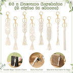 Ecation 36 Sets Boho Baby Shower Favors for Guests Macrame Keychains with Eucalyptus Leaf Thank You Cards Bulk Crochet Tassel Key Rings Bohemian Baby in Bloom Party Favor for Return Gift Souvenir - Image 3