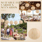 Hortsun 6 Pcs Print Burlap Paper Lanterns Classroom Decor,16 Inch - Image 5