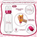 6 Sets Bottle Chug Baby Shower Games Juegos Para Plastic Baby Bottles Bibs Disposable Diapers Gender Reveal Games Baby Changing Diaper Race Game Decoration (Red) - Image 2