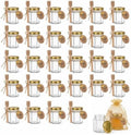 R DRURLCD 30 Pack 3 oz Small Hexagonal Mini Glass Honey Jars in Bulk with Wooden Dipper Bee Charms Thank You Cards Jutes for Baby Shower Wedding Birthdays Party Favors Gifts by RDRURLCD