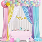 Party Backdrop Curtain 15ftx7ft - Pastel Wrinkle Free Satin Drapes - Image 5