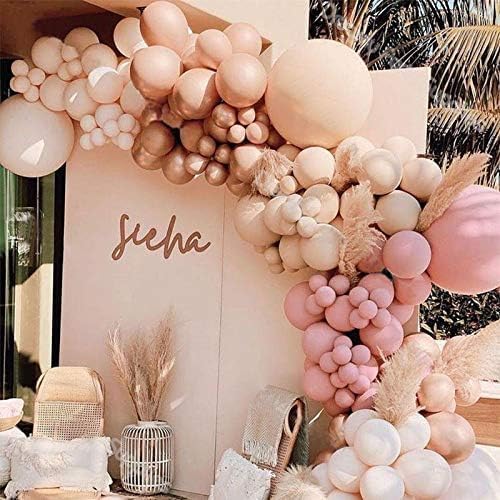 DIY Doubled Layer Cream Peach Apricot Balloons Garland Retro Pink Ballon Kit Chrome Rose Gold Globos Wedding Birthday Baby Shower Party Decor by Worldoor