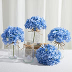 6 Sets Hydrangea Mason Jar Centerpiece with LED Lights for Wedding - Image 5