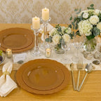 Tinybee 60PCS Brown Plastic Plates - Heavy Duty Brown Disposable Plates - Image 6