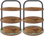 Cupcake Stand, 360° Rotating Wooden Cupcake Stand 3 Tier Large Dessert Table Display Set Cupcake Tower Tiered Tray Stand Serving Tray for Party Supplies Vendor Display Farmhouse Decor (2 Pack) by Lilybud--lily
