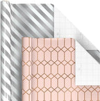Hallmark Wrapping Paper Rolls, 6 Rolls (Hearts, Dots, Flowers, Stripes) - Image 4