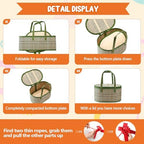 Tioncy 6 Set Woven Bamboo Gift Baskets with Handles Empty, Green - Image 3