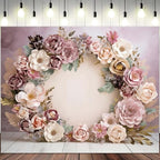 10x6.5ft Wedding Backdrop Purple Pink Floral Theme Photography Background White Flower Garland Green Leaves Bridal Shower Banner Decorations Girls Birthday Party Baby Portrait Photo Booth Prop - Image 2