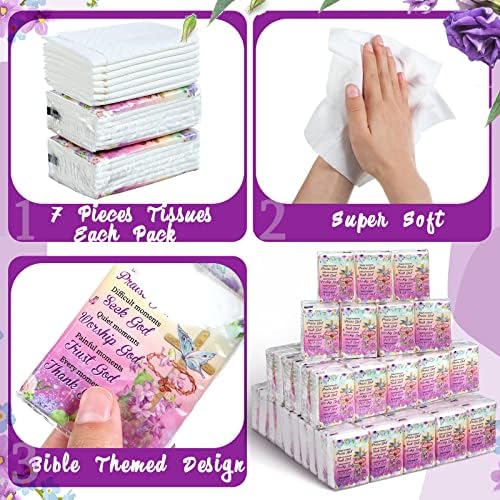 Yinder 120 Pack Christian Bible Verse Travel Tissues 3 Ply Cross - Image 4