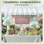 Tallew 3 Pcs Locally Grown Baby Shower Decorations Farmers Market Party Decor with 3D Awning Locally Grown Baby on the Way Sign 54 x 108" Check Tablecloth for First Birthday Farmers Market(Green) - Image 5
