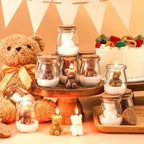MTLEE 20 Sets Bear Baby Shower Favors Party Candle White Brown - Image 3