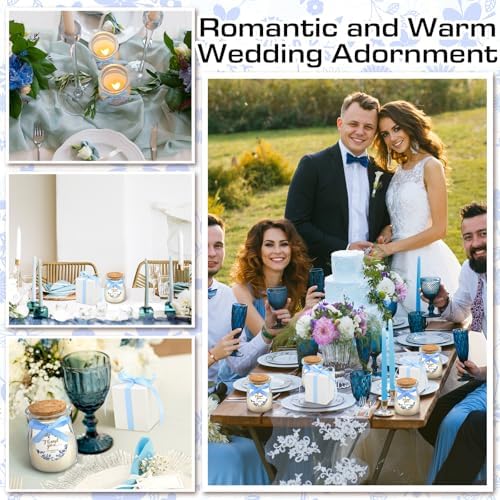 MTLEE 20 Pcs Blue Candle Wedding Favors Bridal Shower Gift for Guests - Image 4