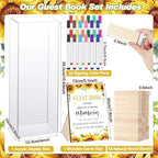 80 Wedding Guest Book Alternative tumbling tower Wooden Block, Sunflowers - Image 3