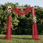 Artoid Mode 6-Pack Pearl Red Gauze Table Runner 10FT Home Decor - Image 3