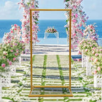 Wedding Arch Backdrop Stand Square, Welcome to Our Wedding Sign Holder, Gold Metal Balloon Arch Stand Garden Arbor Backdrop Frame for Wedding Birthday Party Baby Shower Photo Booth - Image 4