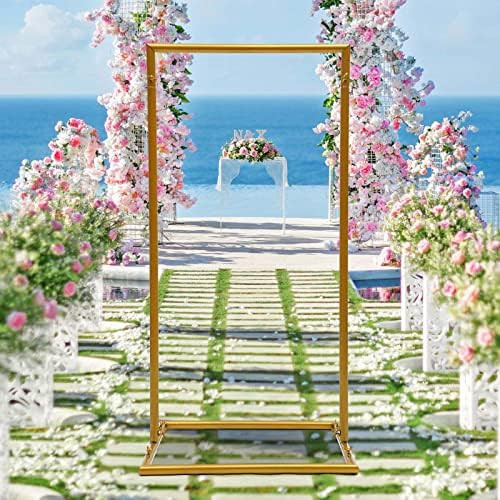 Wedding Arch Backdrop Stand Square, Welcome to Our Wedding Sign Holder, Gold Metal Balloon Arch Stand Garden Arbor Backdrop Frame for Wedding Birthday Party Baby Shower Photo Booth - Image 4