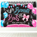 10x8ft Burnouts or Bows Gender Reveal Decoration Blue or Pink Backdrop by Unknown