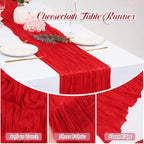 Red Cheesecloth Table Runners 10FT Runner for Events Table Decor - Image 5