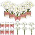 Daifunli 6 Set Picnic Party Centerpieces for Table Mason Jar Table Decor by Huiinen