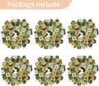 NUPTIO Artificial Flowers Candle Rings - 6 Pcs 14 inch Diam Large Champagne & White Fake Roses Wreath Wedding Centerpieces for Tables Spring Summer Wreath for Front Door Weddings Party Ceremony Decor - Image 6