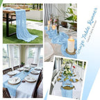 16 Pack Baby Blue Cheesecloth Table Runners 20x120 Inch Gauze Table Runner 10FT Easter Cheese Cloth Table Runner Rustic Sheer Runner for Wedding Baby Shower Birthday Party Table Decor - Image 5