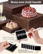 8Sizes Wooden Nested Buffet Risers with Mini Signs for Party Decor - Image 3