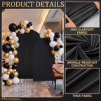 2 Set Wedding Arch Cover Black Ripple & Solid Stretchy Backdrop Cover - Image 3