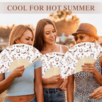 25 Pcs Western Cowboy Folding Paper Fans Bulk with Organza Bag - Image 5