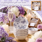 Teenyyou 50 Pack Wedding Favors Small Ceramic Bowls Purple Floral - Image 4