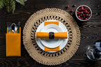 Linen-Feel Orange Paper Napkins - Decortive Cloth-Like Disposable Dinner Napkins - Soft And Absorbent Napkins for Thanksgiving, Party, Wedding, Bathroom Or Any Occasion. (Pack of 100) - Image 4
