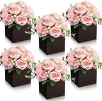 6 Sets Artificial Peonies Flower Table Centerpieces, Light Pink by Wavyknot