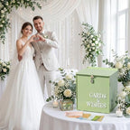 Sage Green Wedding Card Box with Lock, Acrylic Card Box for Wedding Decor - Image 5